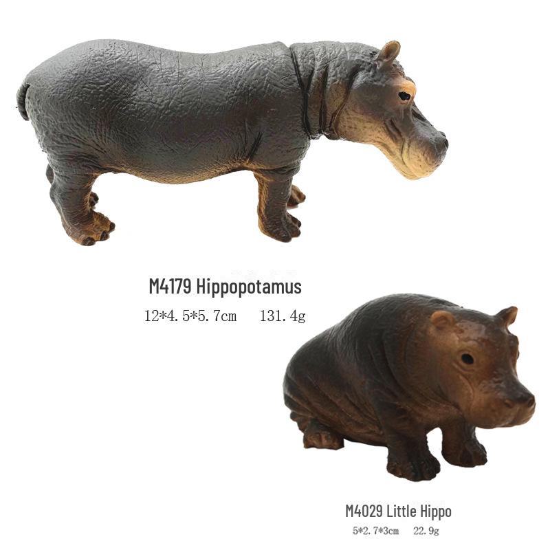 Educational African Wildlife Hippopotamus PVC Model Set