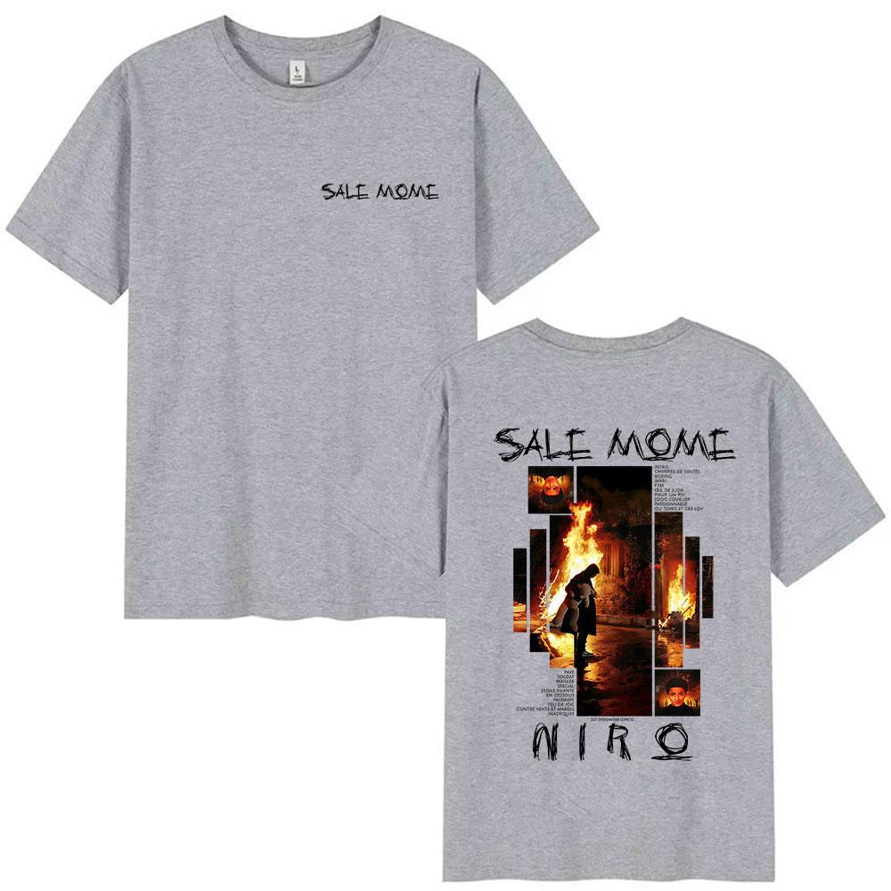 Summer Rapper SALE MÔME Niro Album Graphic Men's Retro Style 100% Pure Cotton Printed Leisure T-shirt Hip Hop High Quality
