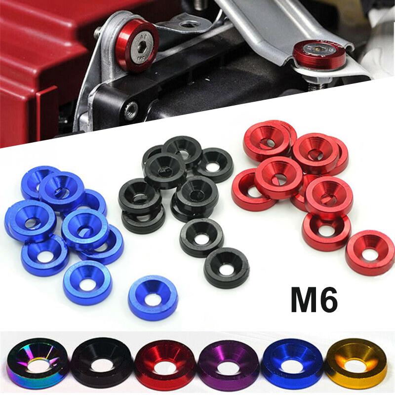 

PDTO 20Pcs Auto M6 Модификация JDM Наклейка Пароль Fender Шайба Номерной знак Болт
