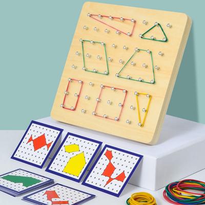 Montessori Teaching Aids Geometry Nail Board 0.4 Children's Graphics Early Education Toys Children's Educational Mathematics Wooden Nail Board