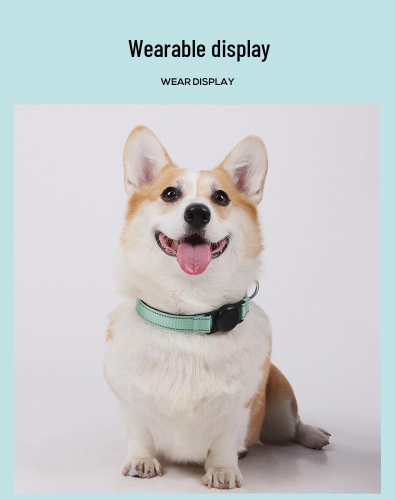 Pet Collar GPS Tracker with Airtag Protective Case for iOS & Android