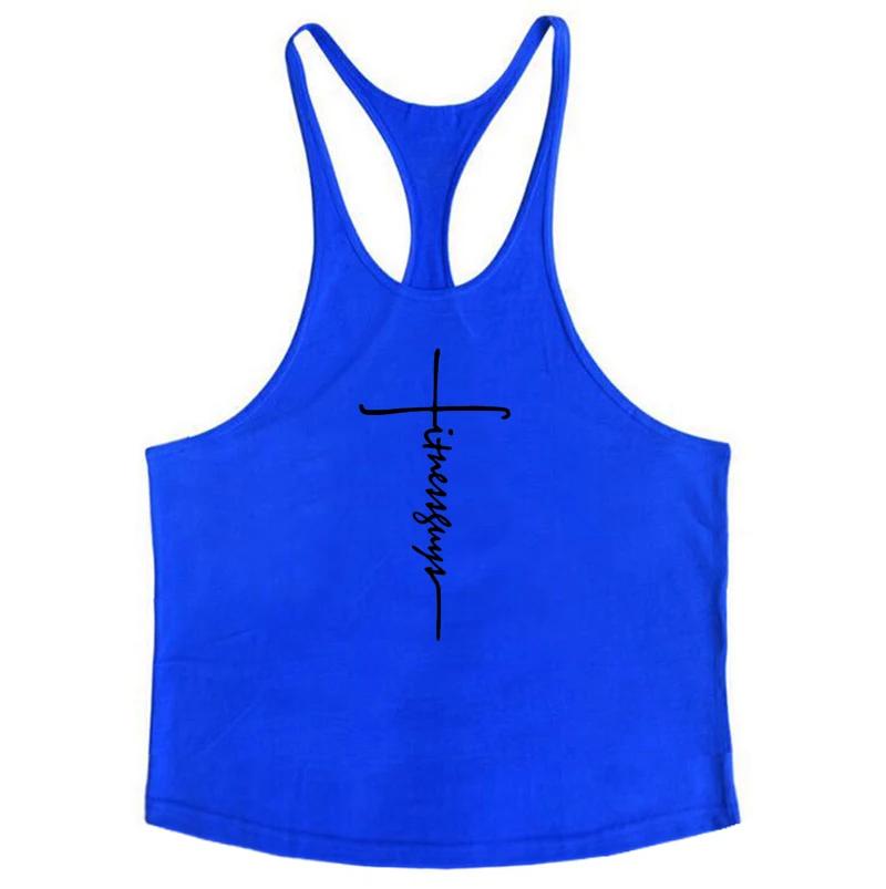 Muscleguys Running Vests Men Gym Stringer Tank Tops Bodybuilding Clothing Cotton Sleeveless Shirt Fitness Guys Singlets Workout Tanktop