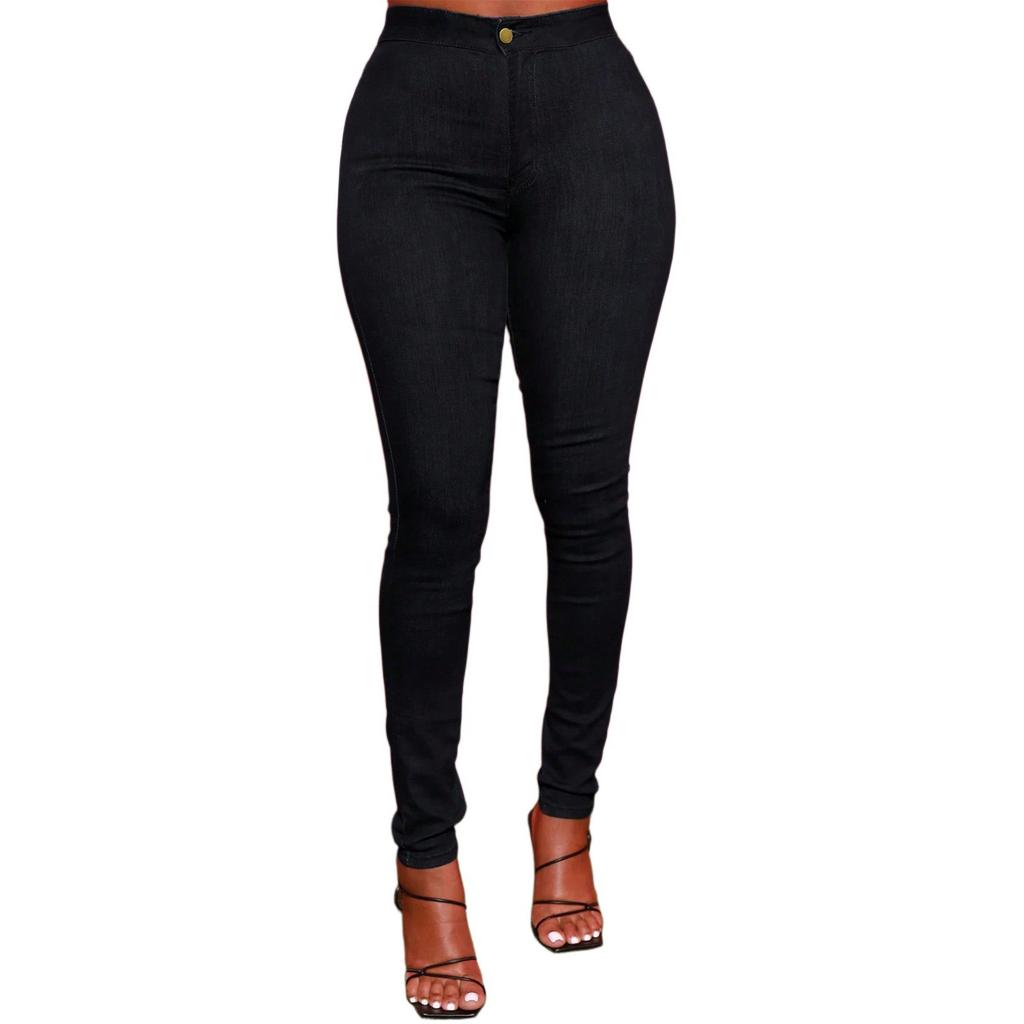 Women's Trousers Large Size Stretch Jeans Loose Semi-Elastic Pants