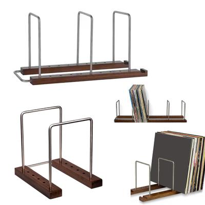 Wooden Vinyl Record Holder Heavy Duty Vinyl Record Display Storage Rack Book Magazines Music Albums Record Organizer Stand