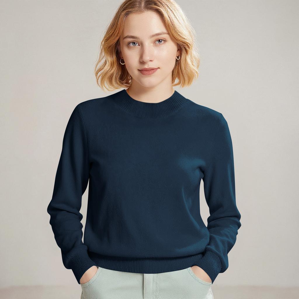 Damesmode Lange Mouw Slankmakende Alles-match Trui Pullover Gebreide Top