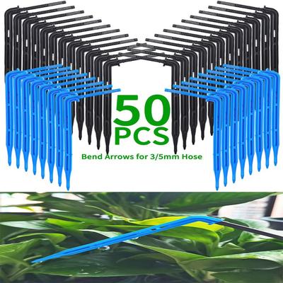 Gewächshausgarten 50 STÜCKE Bend Drip Arrow Dripper Micro Drip Bewässerungsset Emitter passend für 3/5 mm Schlauch Bewässerung Spartropfer Blumen