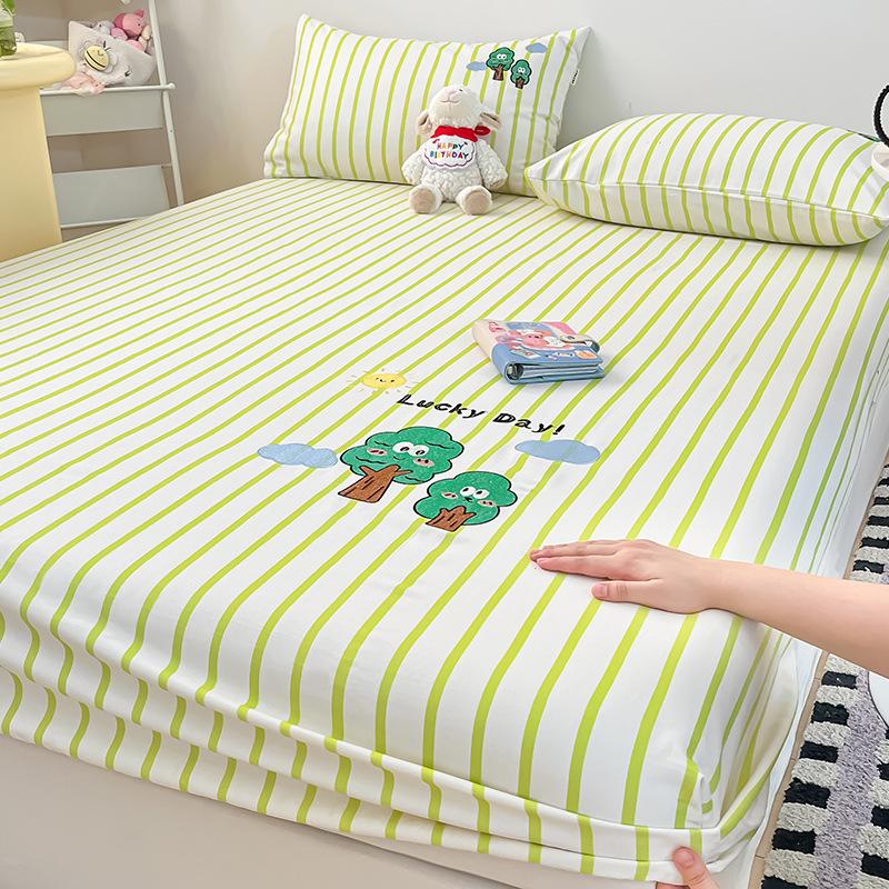 Summer Cotton Thick Mattress Cover Bedding Set Cartoon Bed Sheets For Kids 3 Piece All Cotton Bedspread Comfortable Bed Sheet Set