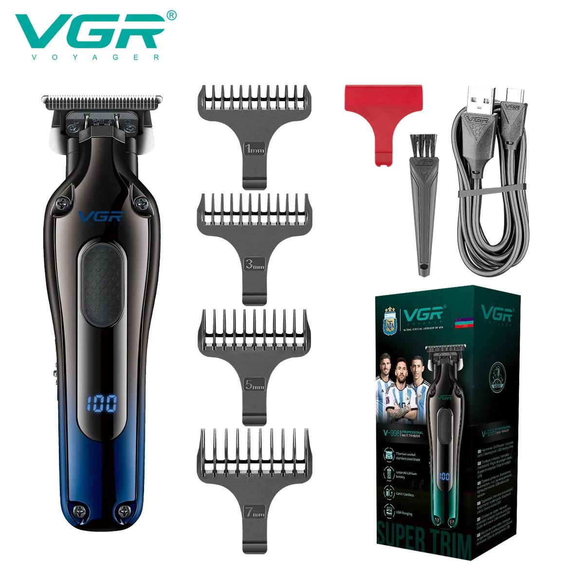 

VGR V-998 Cordless Hair Trimmer for Men Professional Electric Beard Hair Clipper Rechargeable Hair Cutter Machine with LED Intelligent Digital Display синий