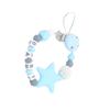 Colorful Silicone Star Leters Bead Chain Clip Holder Baby Feeding