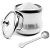 300ml Stainless Steel Sugar Bowl with Lid and Spoon 10 OZ Coffee Seasoning Jar Condiment Pot Spice Container Canister Cruet with Lid and Spoon