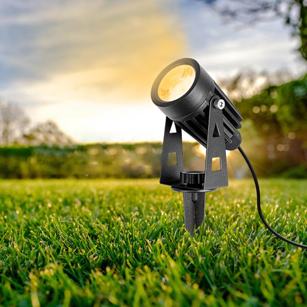 LED Landscape Lights 12W Low Voltage Waterproof Garden Pathway Light Wall Tree Flag Spotlights Spike Lawn Lamp with Transformer