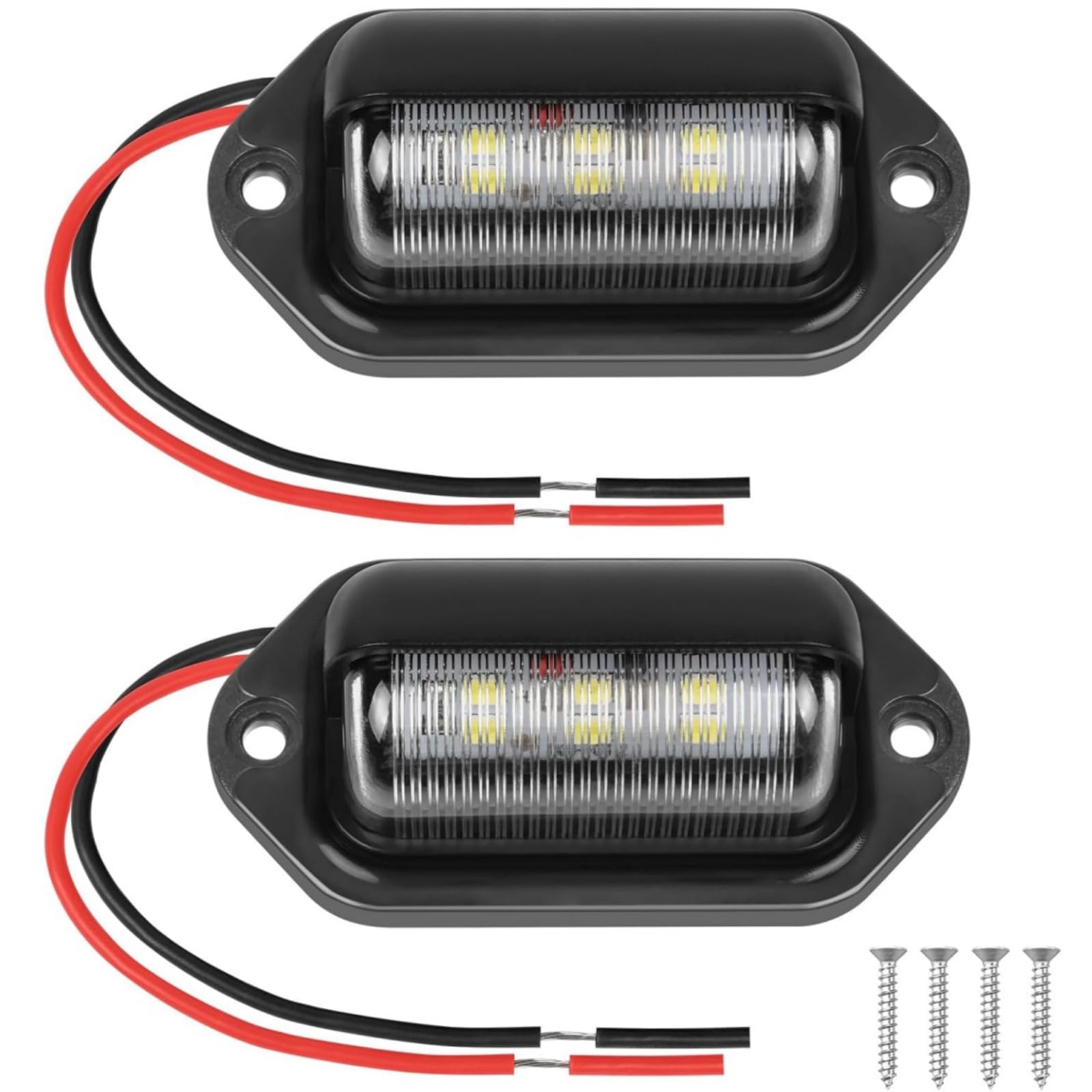

License Lamp 2 Pack Back Lamp Marker LED License Plate Light 24V 6 чёрный