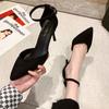 Fine Heel Single Shoes French Strap High Heels Women's 2025 Summer Pure Want Bag Head Sandals Fashion One Word Buckle Sandals