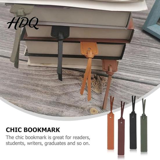 Book Accessories Faux Leather Bookmark Classic Stitched Bookmark with Rope Ultra-Thin Stationery