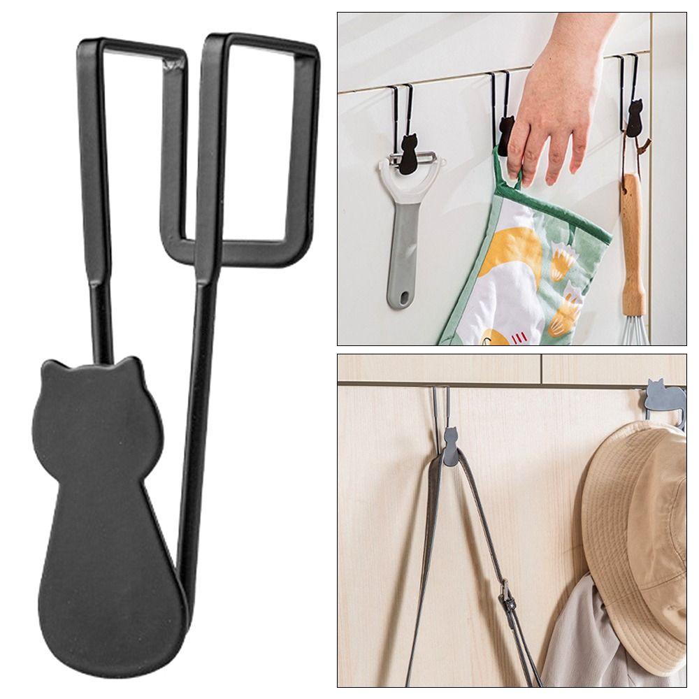 

Подвесная полка на дверь шкафа, многофункциональный двойной крючок, милый крючок для задней двери, домашний