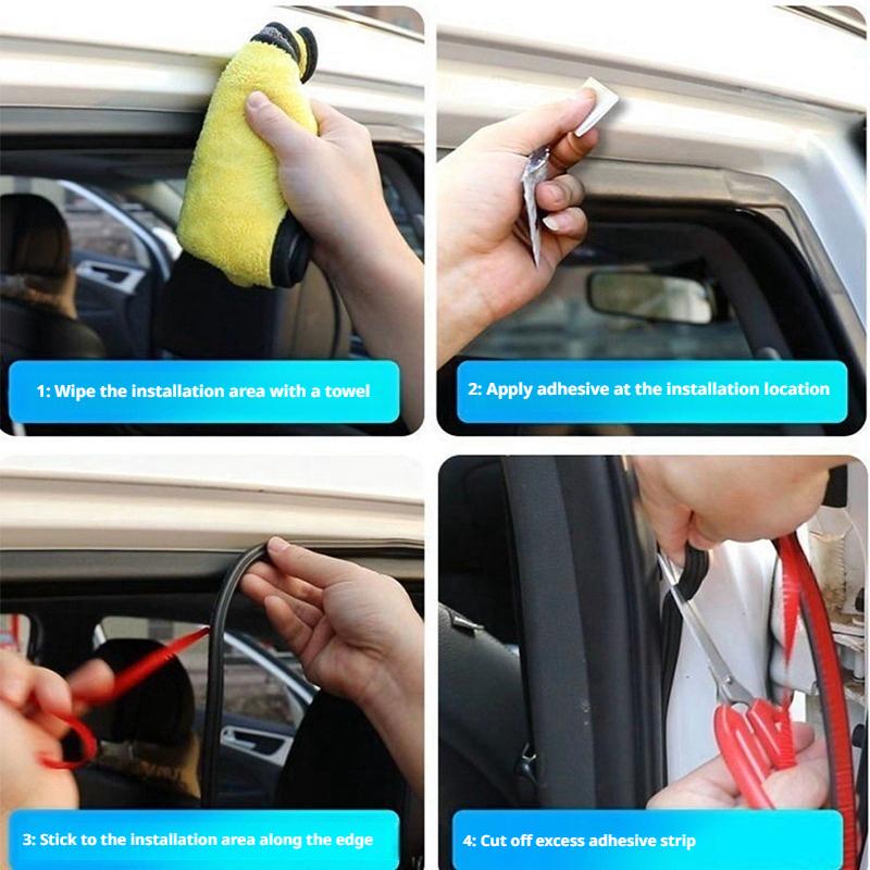 SEAMETAL Three Layer Car Door Seal Strip Rubber Noise Insulation Waterproof Protector Strips Car Door Hood Trunk Sealing Strip