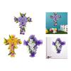 Artificial Flower Wreath Garland Hanger Easter Cross Wreath Tulip Door Wreath for Festival Front Door Indoor Window Housewarming