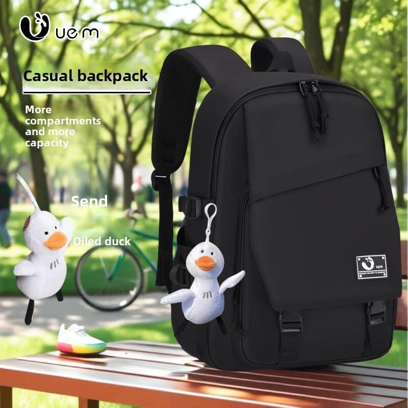 Large Capacity Solid Color Student Backpack With Anti Wear And Waterproof Technology For University And School