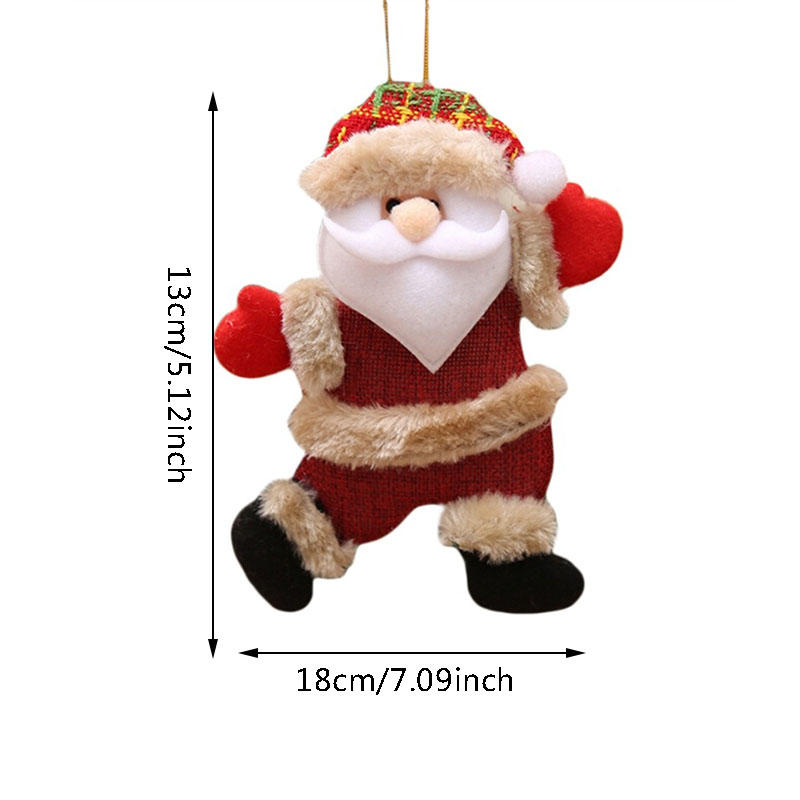 Merry Christmas Ornaments Doll Hanging Ornaments Cute Plush Doll Santa Claus Snowman Pendant Xmas Tree Diy Decoration