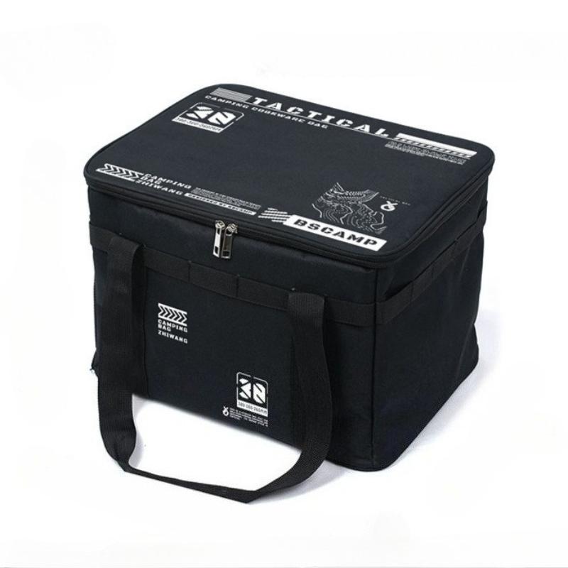 

Outdoor Large Capacity Tactical Storage Bag Foldable Camping Picnic Bag Multifunctional Insulation Portable Handheld Tableware And Kitchenware Storage M 30L 【38*30*26cm】 чёрный