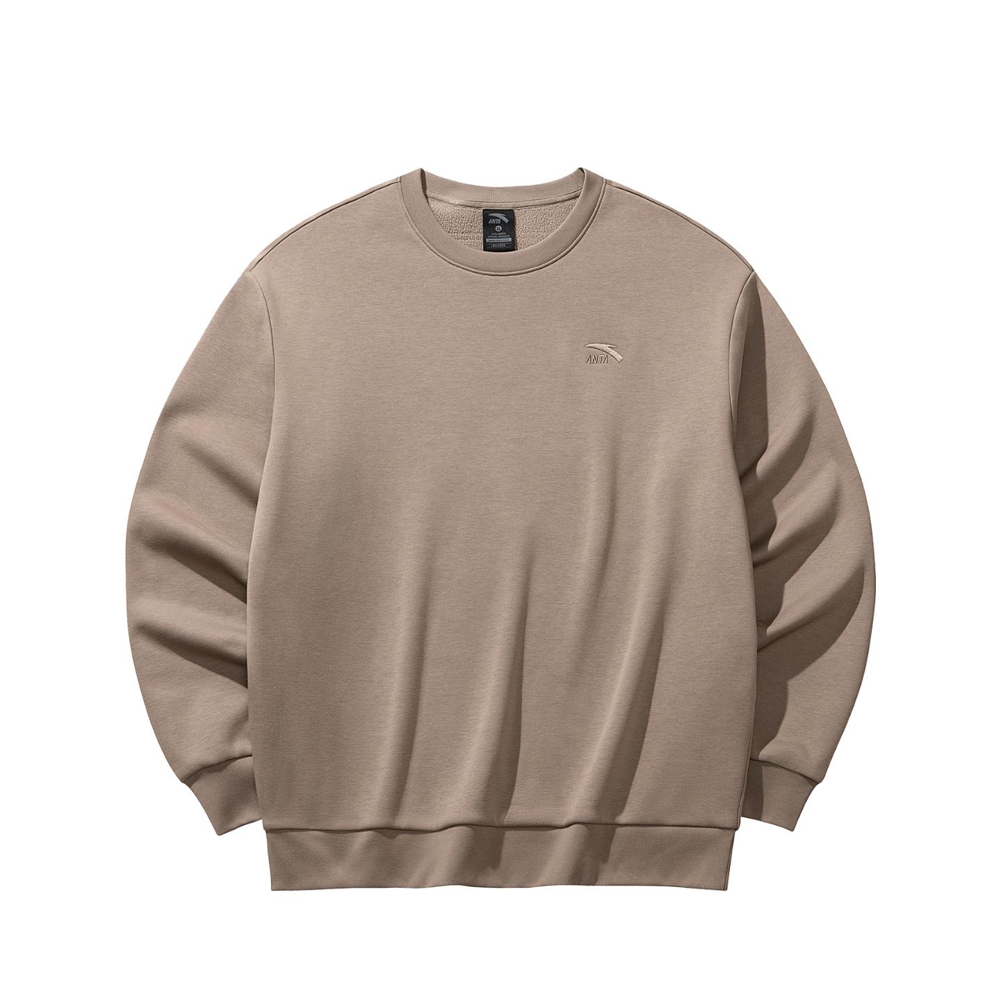 ANTA Men s Basic Logo Crew Neck Sweatshirt Khaki 952548703-5 3XL