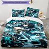3pcs Duvet Cover Set (1*Duvet Cover + 2*Pillowcase, Without Core), Demon Slayer Print Soft All‑Season Bedding Set, Home Bedroom Decor Gift