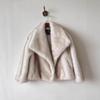 Damen Reverskragen Langarm Kunstpelzmantel Lockerer Schnitt Streetwear Pelzjacke