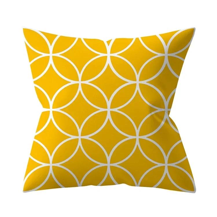 New Nordic Geometry Yellow Cushion Cases Modern Fashion Abstract Art Pillows Case Sofa Car Couch Decorative Throw Pillow 45x45cm