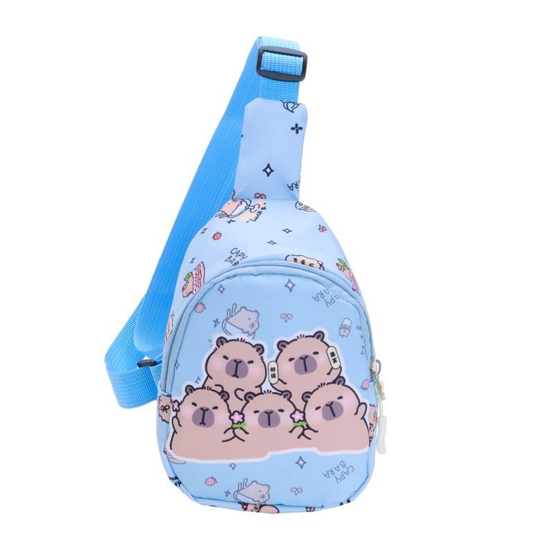 

Single Cartoon Capybara Shoulder Crossbody Chest Bag Breathable Lightweight світло-синій колір