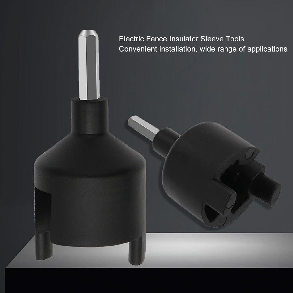 2 Pack Electric Fence Insulator Sleeve Tools ABS Steel Nail Socket for Screw In Insulators Into Electric Fence Wood Posts