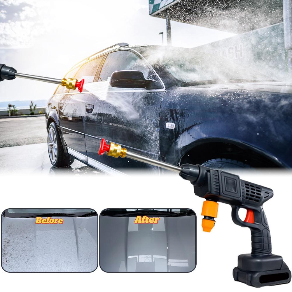 Wireless High-pressure Car Wash Gun Home Small Automatic Lithium Cleaning With Hose, Tool Battery Car Washer Water P3u5