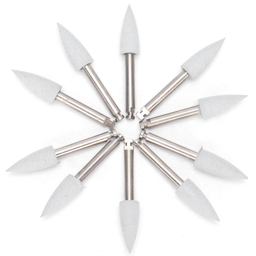 10pcs Dental Polishing Burs Low Speed Dental Grinding Polisher Burs Drill Bits Set Gray