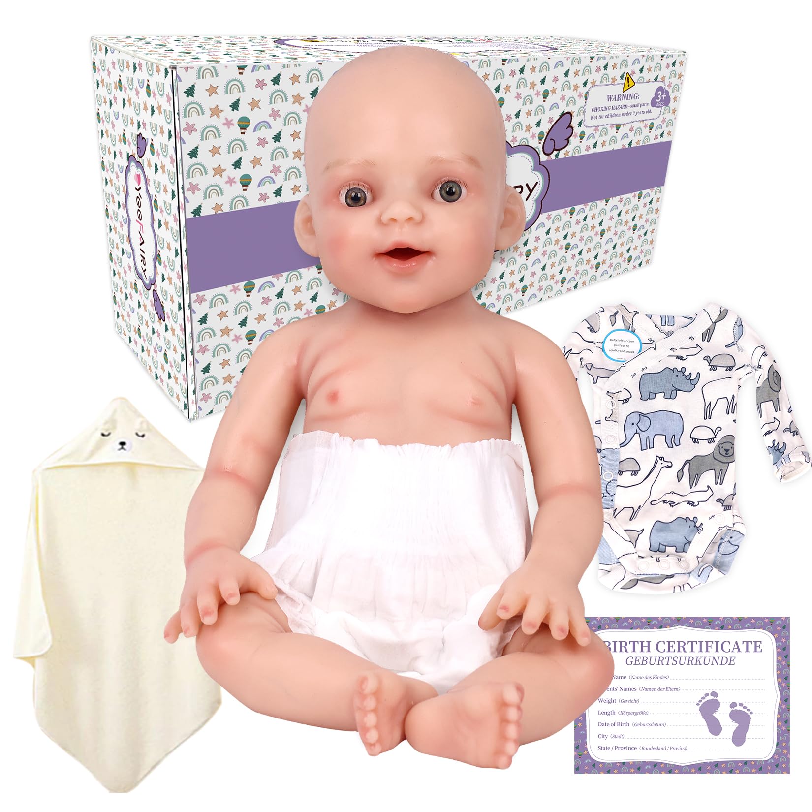 

YEEFAIRY Reborn Чрезвычайно реалистичный силиконовый младенец Реалистичный младенец Реалистичный силиконовый младенец Кукла для ухода за младенцем 6 43СМ Кукла, 11 Кукла, Кукла, Кукла, Кукла,