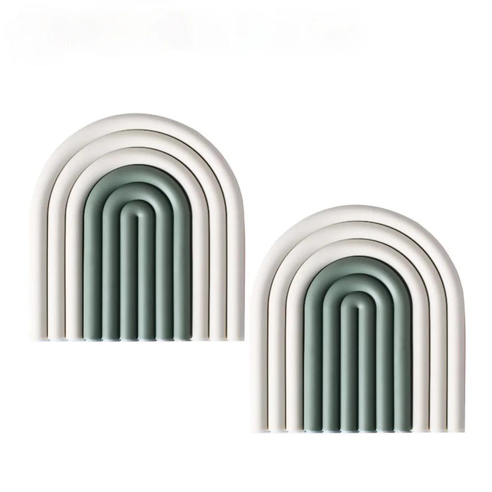 Nordic style Removable Rainbow Coasters Insulation Pads Cup Mat Plate Non Slip Placemat Home Decor Kitchen Accessories