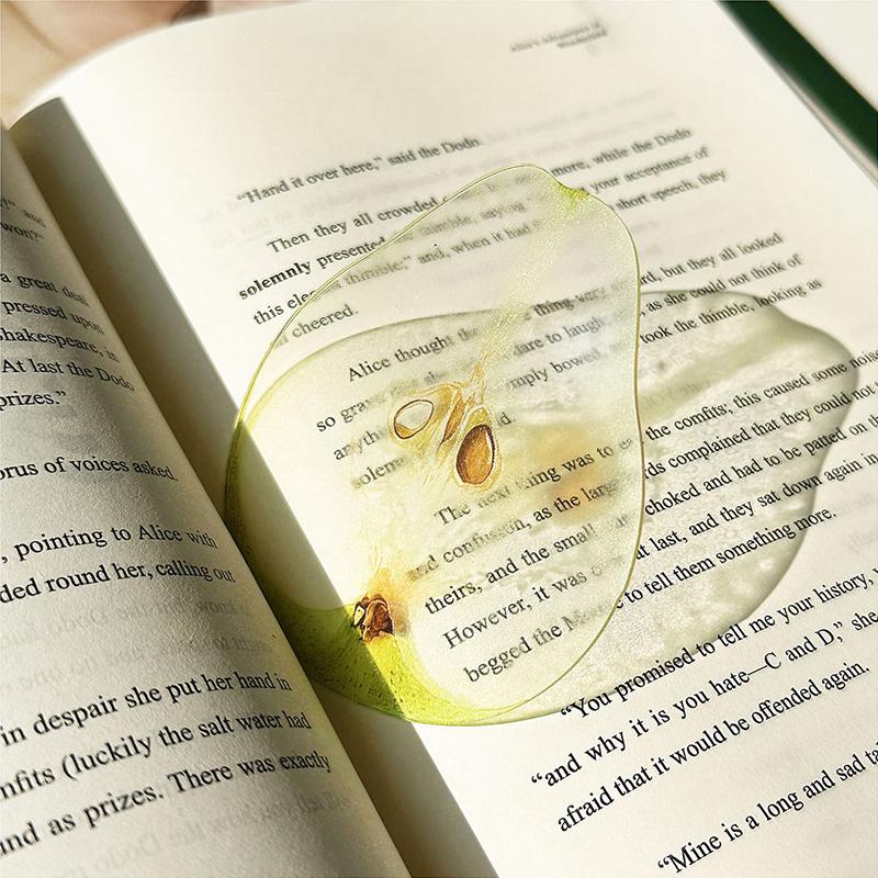 Delicate Transparent Acrylic Apple Bookmark Reading Mark Student Gift Premium Feeling Cute Grape Tomato Bookmarks