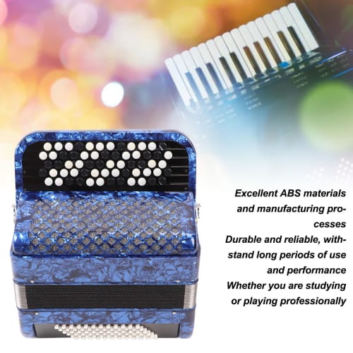 62-key Accordion, Dynamic Sound, Wide Range of Tones, ABS