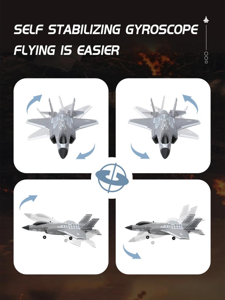 FX9635 Four Channel Remote Control Aircraft F35 Culvert Fighter Brushless Motor Fixed Wing Foam Aircraft Children Birthday Gifts
