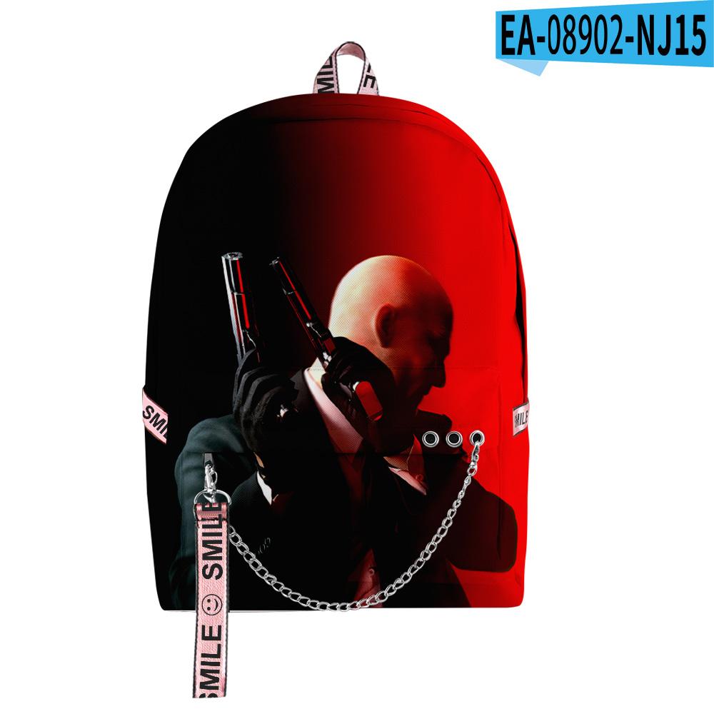 Luxury Novelty Youthful School Bags Unisex Game Hitman Travel Bags 3D Print Oxford Waterproof Notebook Shoulder Backpacks