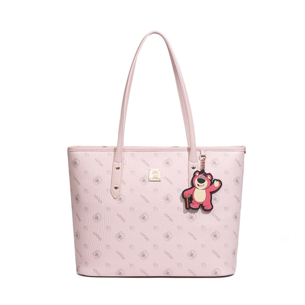 New Disney Strawberry Bear Series PVC Tote Bag, Shoulder Bag Women's Pink BMK-72609P