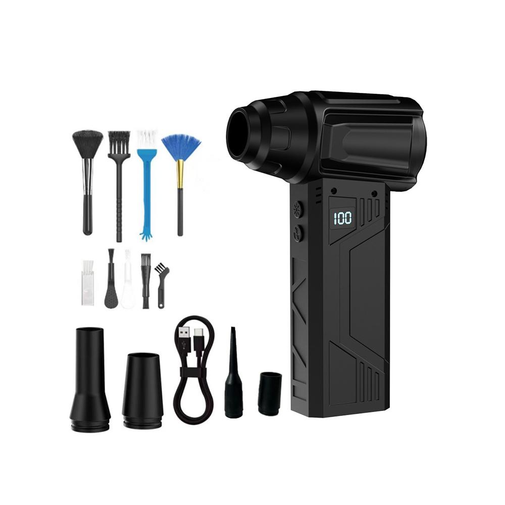 

350000 об/мин Мощный воздуходув Турбореактивный вентилятор Бесщеточный двигатель Высокоскоростной турбовентилятор Аккумуляторный электрический воздуходув для пыли с USB-зарядкой