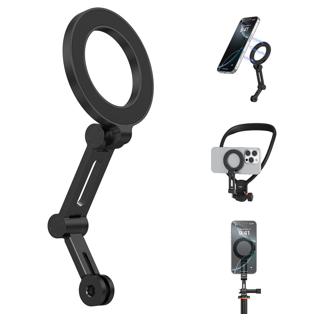 VRIG MG-27 Magnetic Phone Mount Stand for GoPro Adapter First Person Perspective Shooting Foldable Bracket