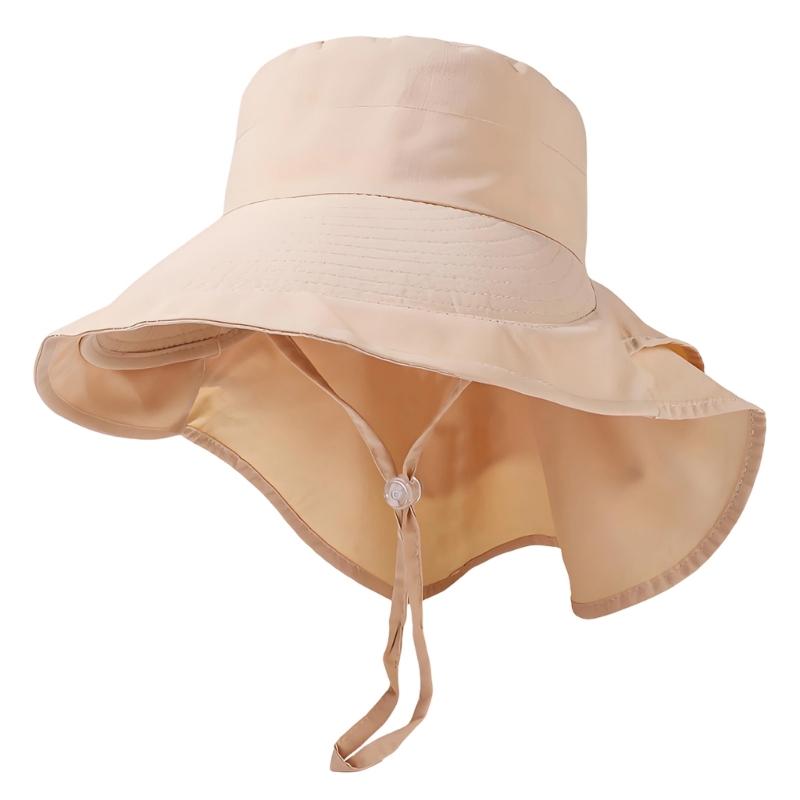 

Sun Protective Wide Brims Fisherman Hat With Large Neck Covers For Outdoor Activity Hiking And Beach Camping Accessory M абрикосовий