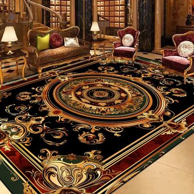 Tapis Grande Taille Européen Décoration Salon Tapis de Sol de Luxe Tapis de Chambre Antidérapants Lavables Tapis pour Chaise d'Ordinateur de Salon