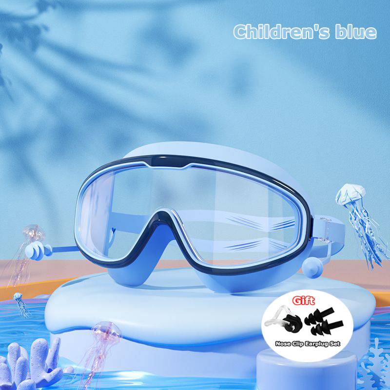 Kids Swimming Goggles Big Frame HD View Anti-fog Waterproof Children's Swim Goggles Boys and Girls Multi-color To Choose