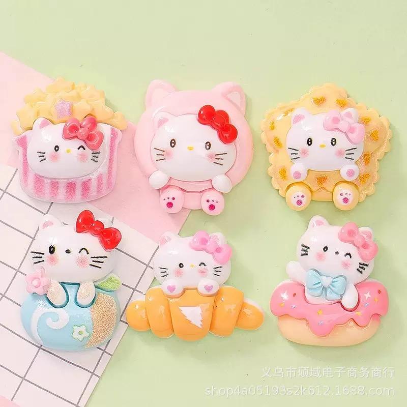 

10 Pcs Latest Kawaii Animation Cute Brightnoodles Popcorn Cat Series Flatback Resin Diy Miniatures Scrapbook Decoration Craftsa144