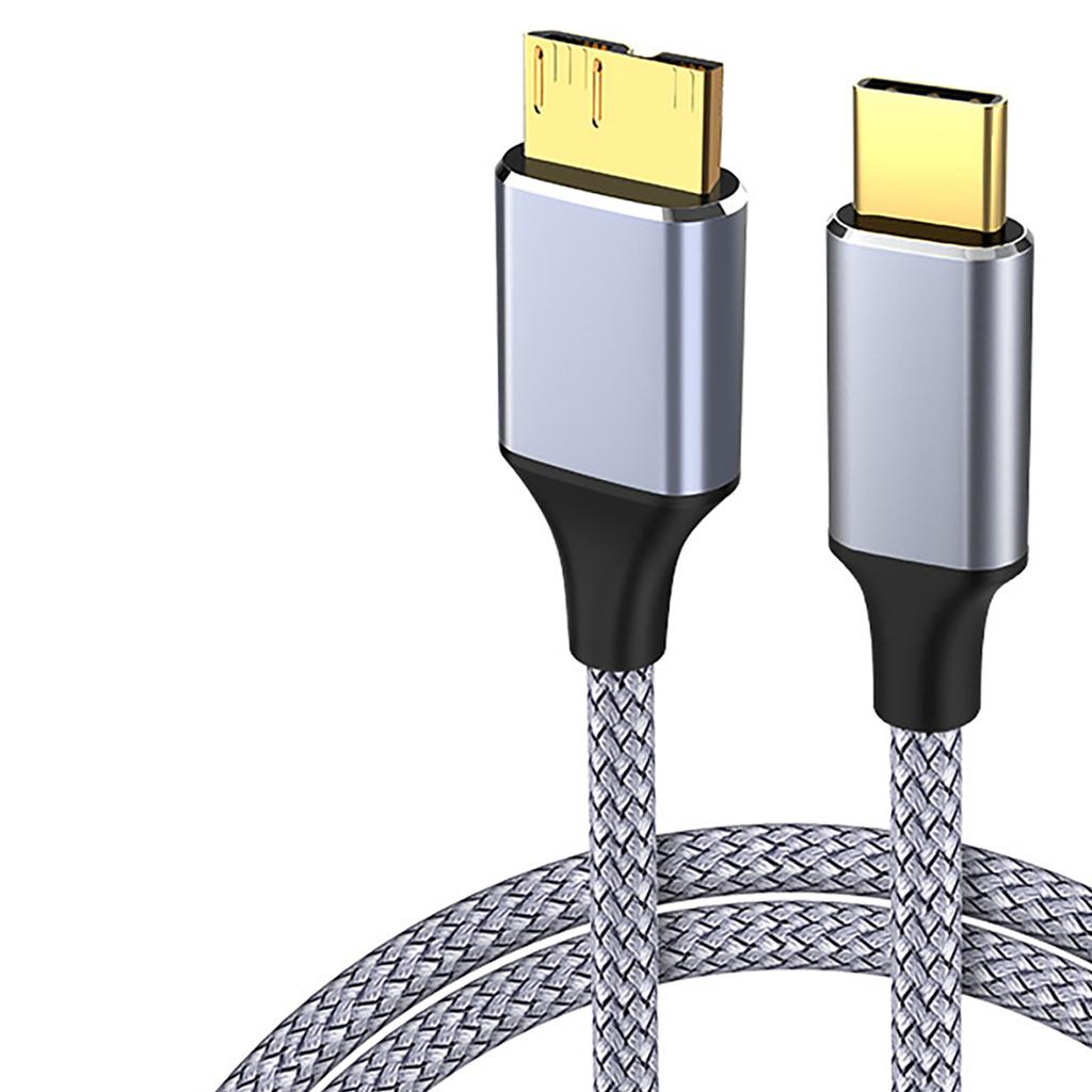 Type C To MicroB Fast Data Charge Connectors Cable with 5Gbps Transfer Rate for Hard Drive and Mobile Devices