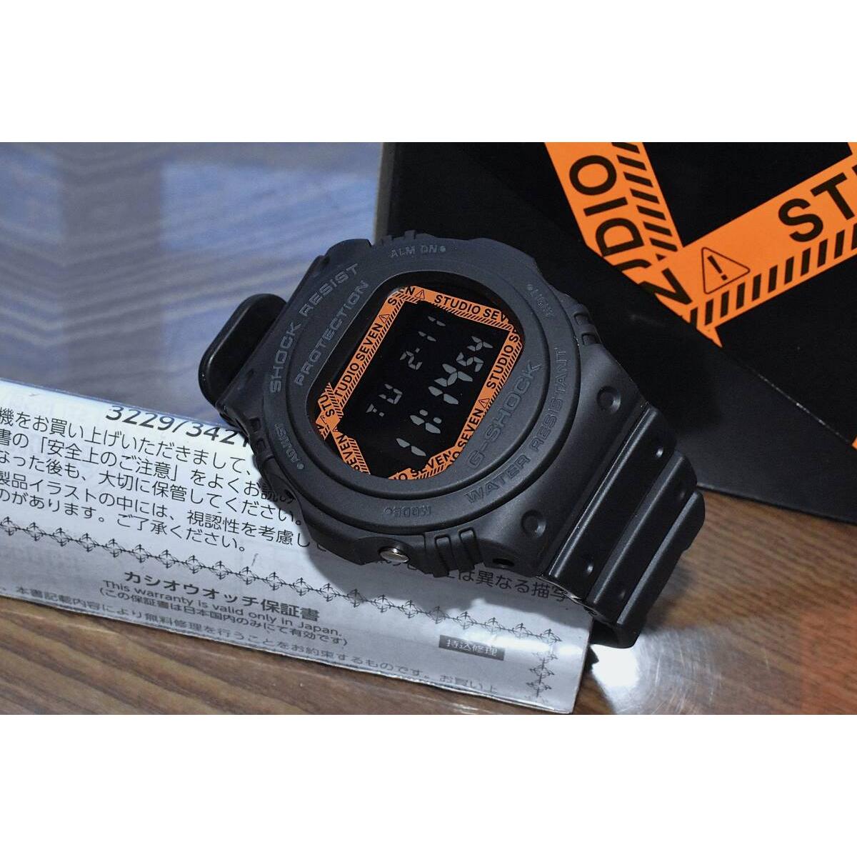 Б/у STUDIO SEVEN CASIO Studio Seven Casio ЛОГОТИП ПРЕДУПРЕЖДЕНИЯ G-SHOCK Логотип предупреждения G-Shock DW-5750 Неиспользованный