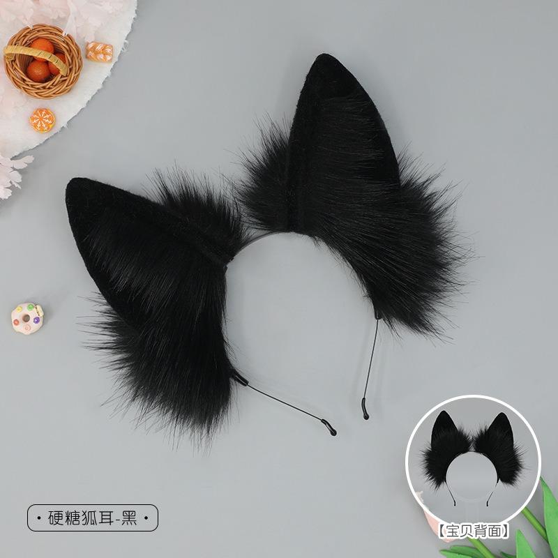 

Имитация ушей животных головной убор Комично-милые аксессуары для девушек Косплей реквизит Лисьи уши Аксессуары для волос Ободок с лисьими ушами