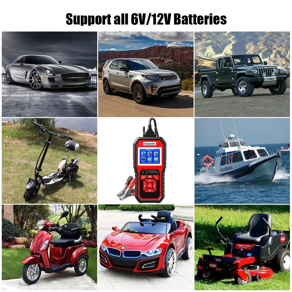 KONNWEI KW870 6V 12V Car Motorcycle Battery Tester OBD2 Diagnostics Tool Scanner 2 in1 Cranking Charging Test Tools for the Car