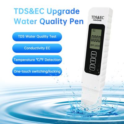 Water Quality Detection Pen 3 In 1 PH Tester TDS/EC/TEMP Water Quality Testing Conductivity Non-Slip Design Water Quality Tester